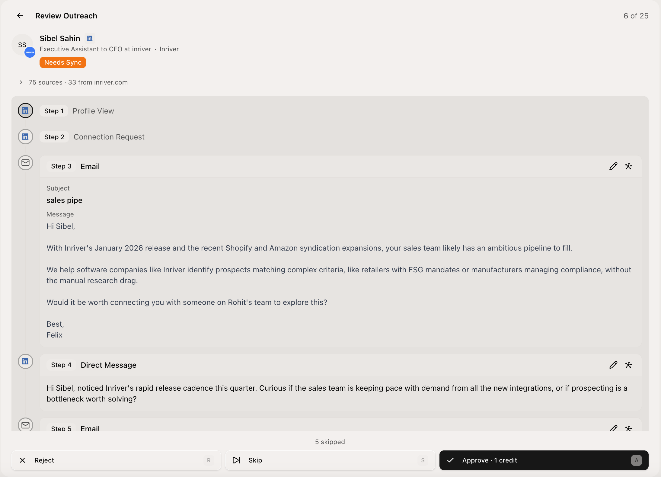 Personalized Outreach preview